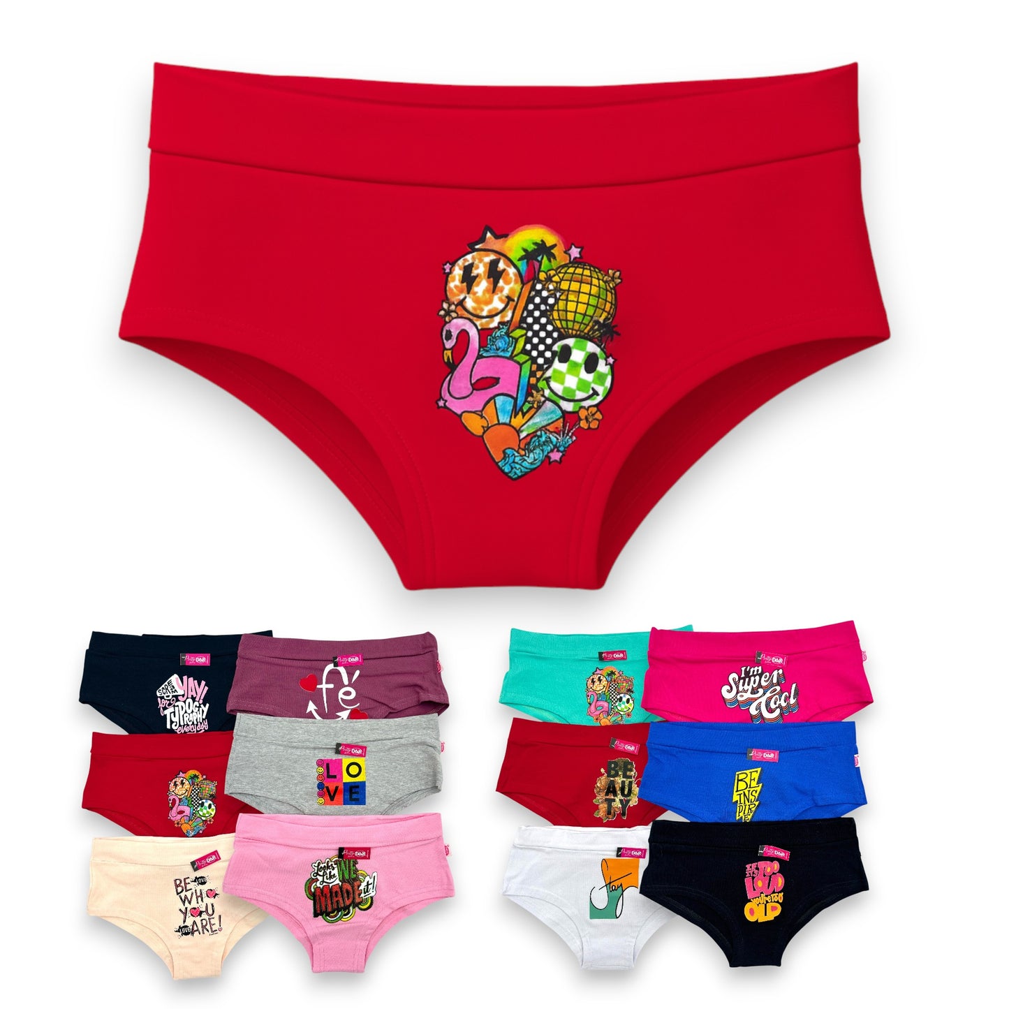 Boxer corto de algodón estampado pretina surtido dama D&R paquete de 6