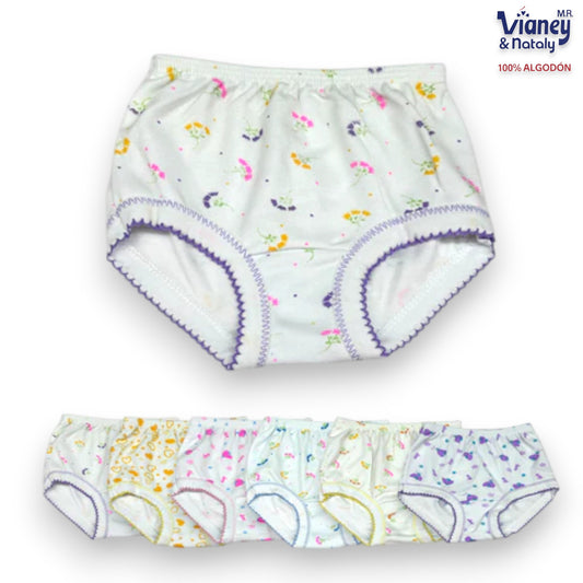 Pantaletas estampadas niña Vianey paquete de 6