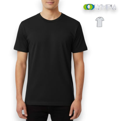 Playera de algodón cuello redondo manga corta color caballero #5051 Olympia