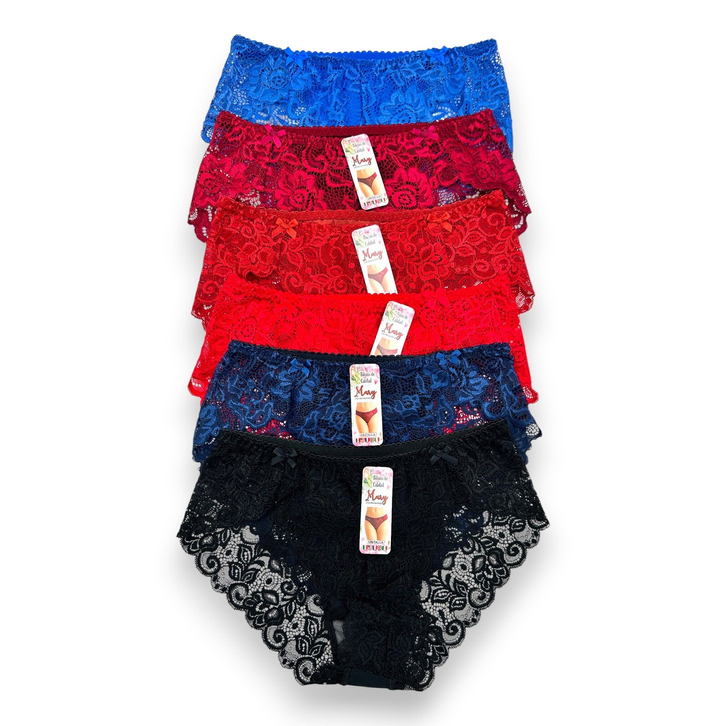 Bikini con encaje surtido unitalla dama #B16 Mary Paquete de 6