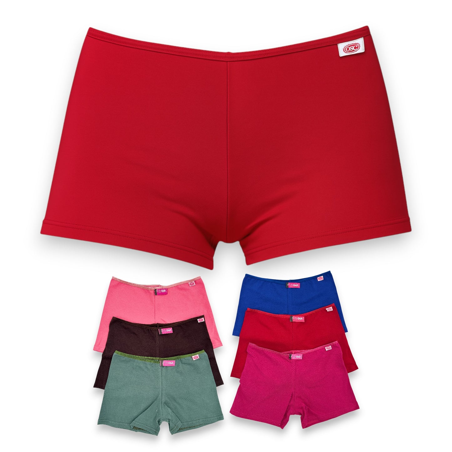 Boxer largo de algodón liso surtido dama D&R paquete de 6