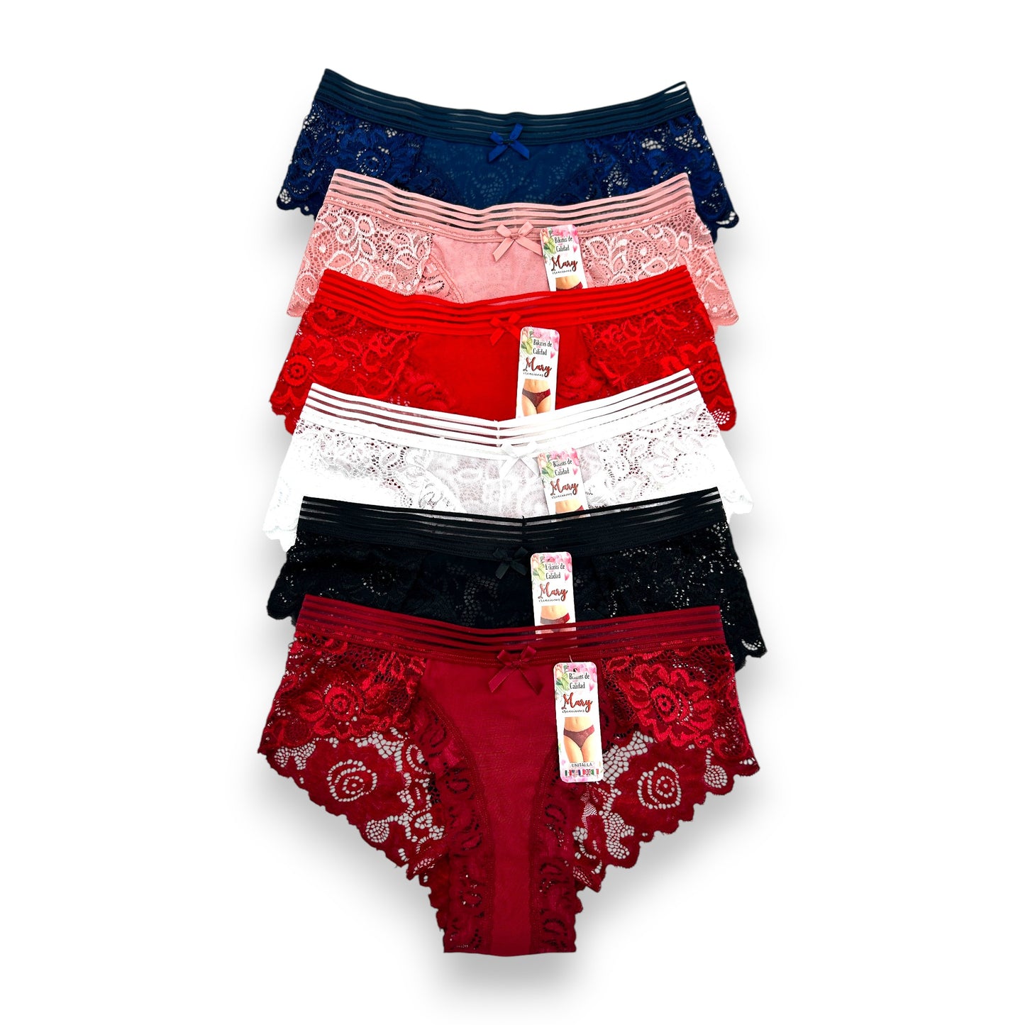 Bikini con encaje surtido unitalla dama #B5 Mary Paquete de 6