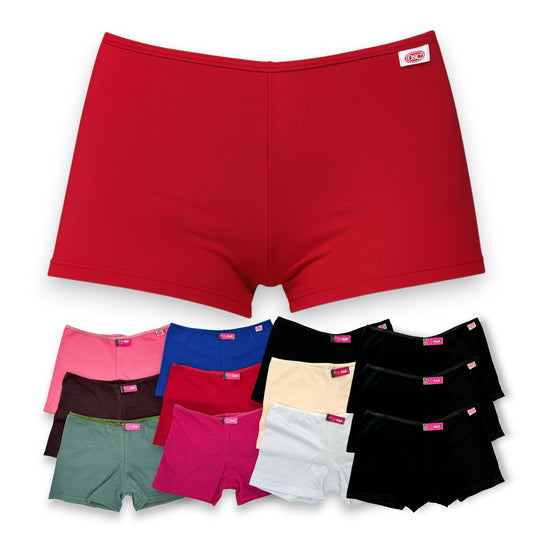 Boxer largo de algodón liso surtido dama D&R paquete de 6