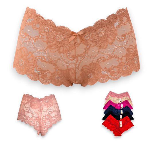 Bikini cachetero de encaje surtido unitalla dama #B9 Mary Paquete de 6