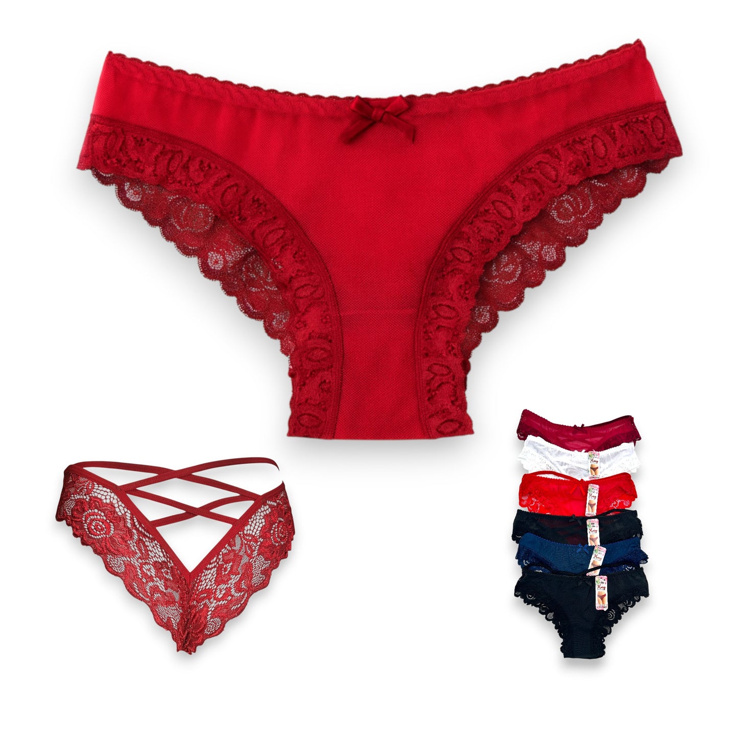 Bikini con encaje surtido unitalla dama #B29 Mary Paquete de 6