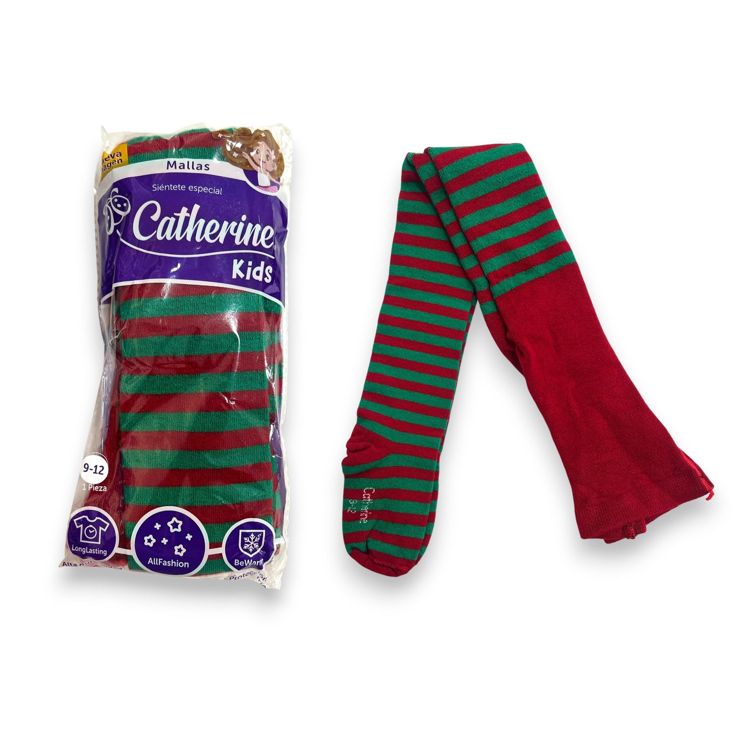 Malla navideña rayada de acrilán gruesa infantil Catherine