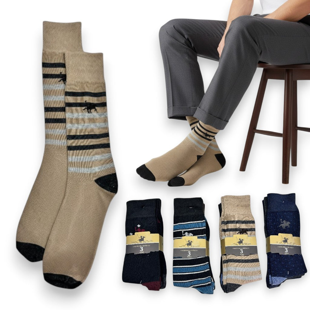 Calcetines estampados surtido unitalla caballero Polo paquete de 12 pares