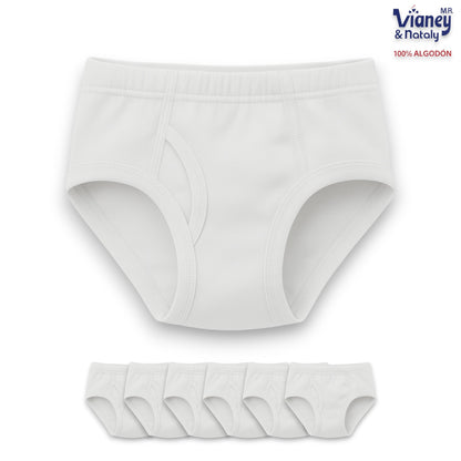 Trusa inter blanca niño Vianey paquete de 6