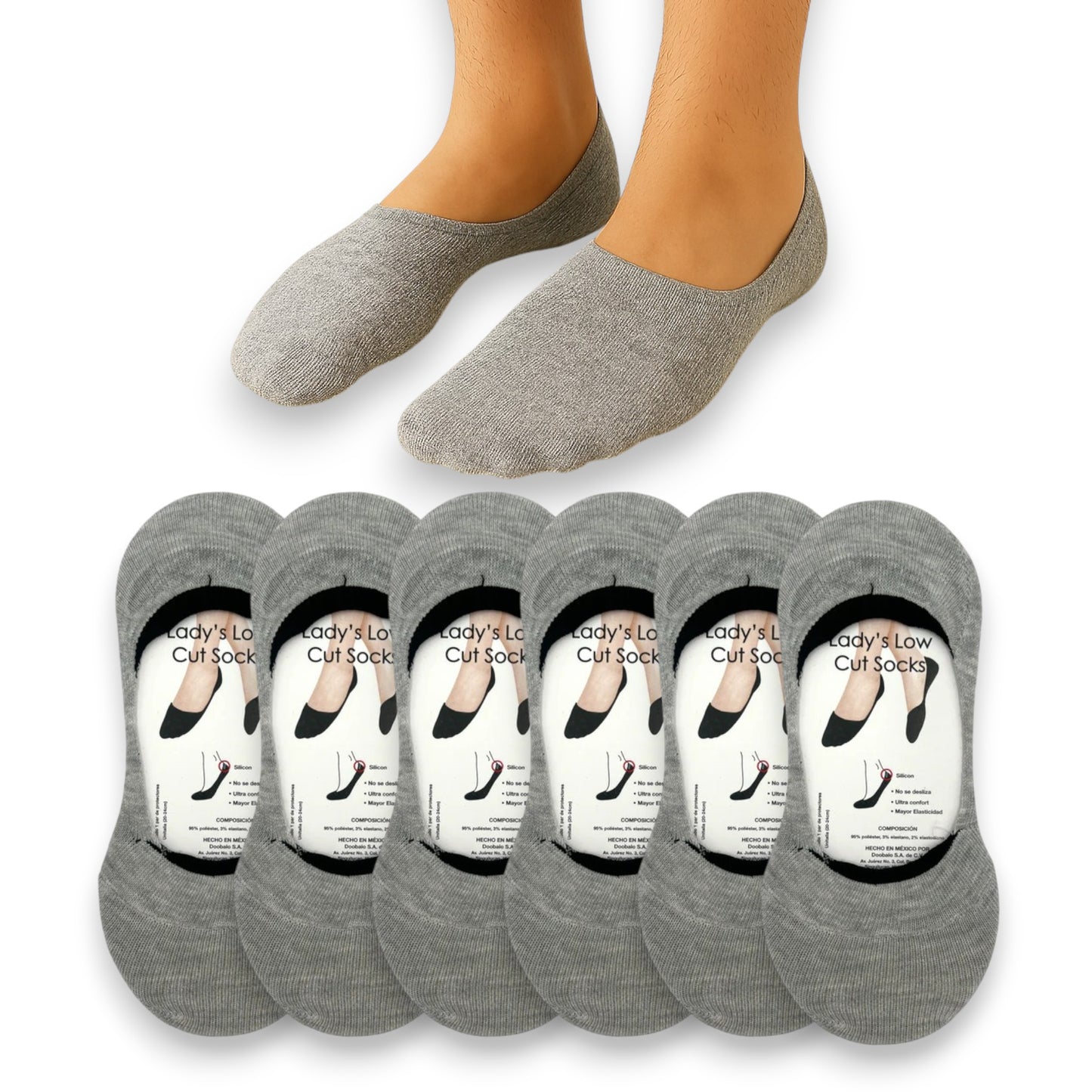Protectopie de algodón liso unitalla dama Doobalo paquete de 6