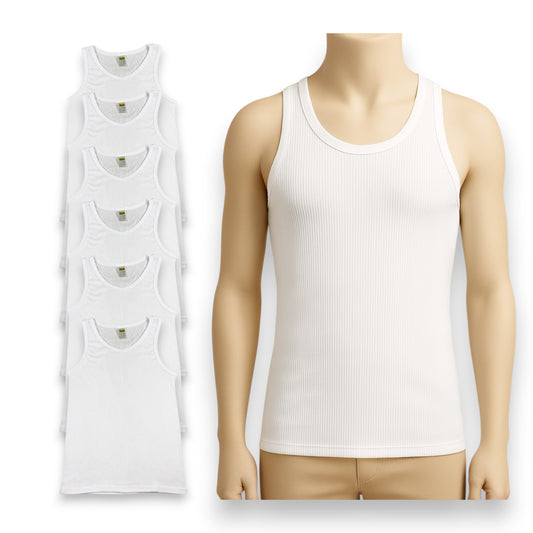 Camiseta interior blanca RIB caballero AYA paquete de 6