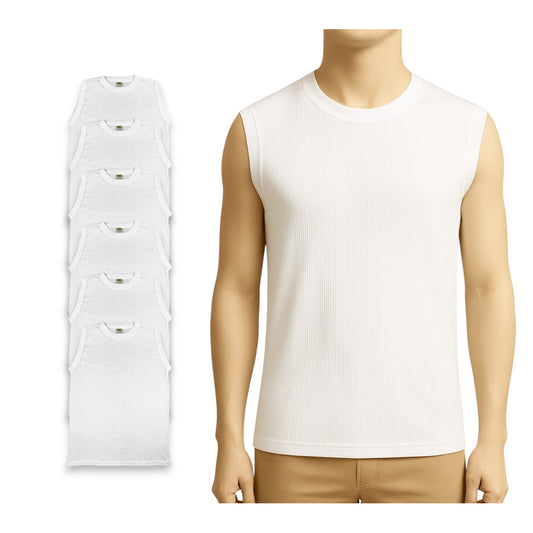 Casaca RIB blanca unitalla caballero AYA paquete de 6