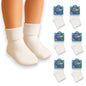 Tobillera lisa de algodón infantil surtida #102-133 Pekes paquete de 6