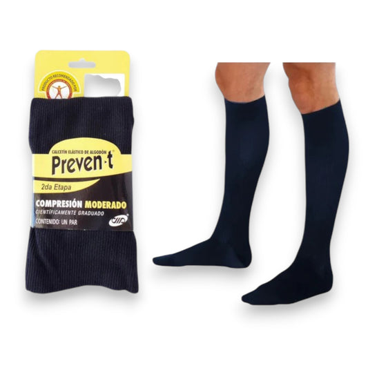 Calcetines elásticos de algodón compresión moderado 2da Etapa para varices Prevent