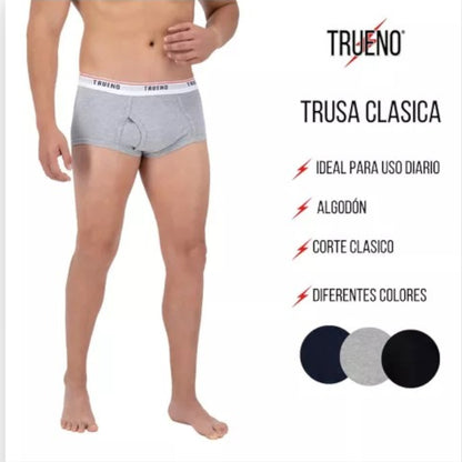 Trusa clásica algodón color trueno caballero #4000