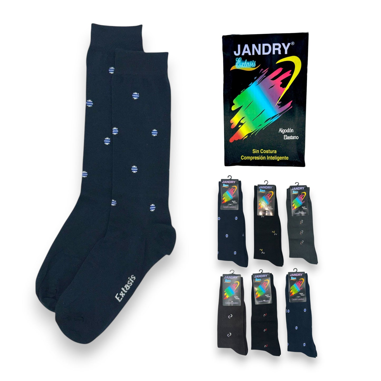 Calcetines con compresión estampados sin costura Jandry paquete de 6