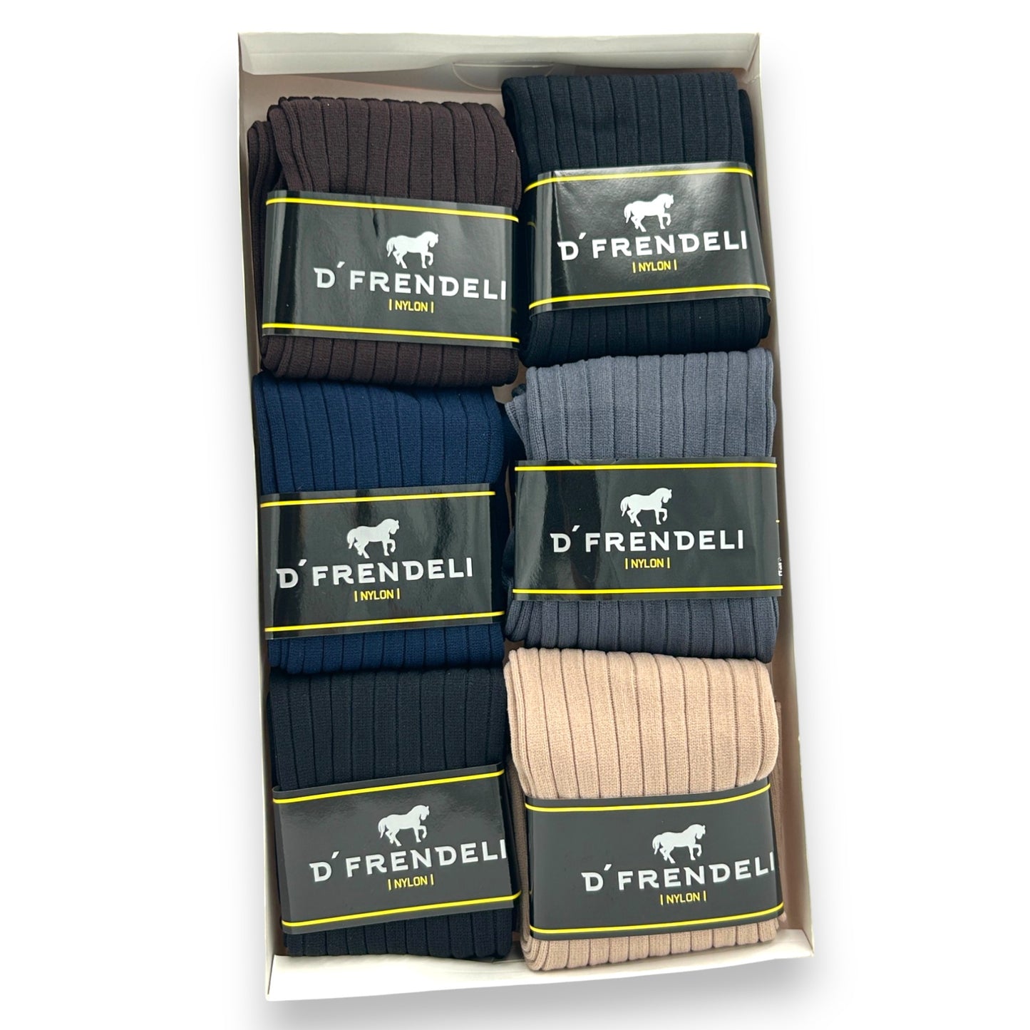 Calcetines de nylon canale sin costura unitalla caballero Dfrendeli paquete de 6
