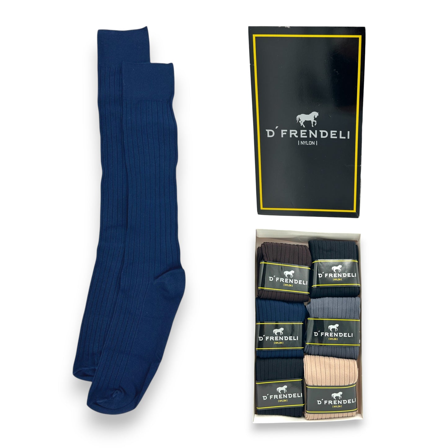 Calcetines de nylon canale sin costura unitalla caballero Dfrendeli paquete de 6