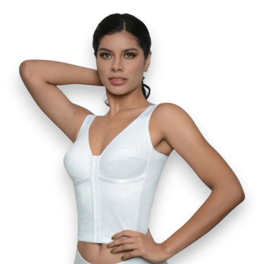 Brassier peto largo con broche frontal y encaje dama #2002