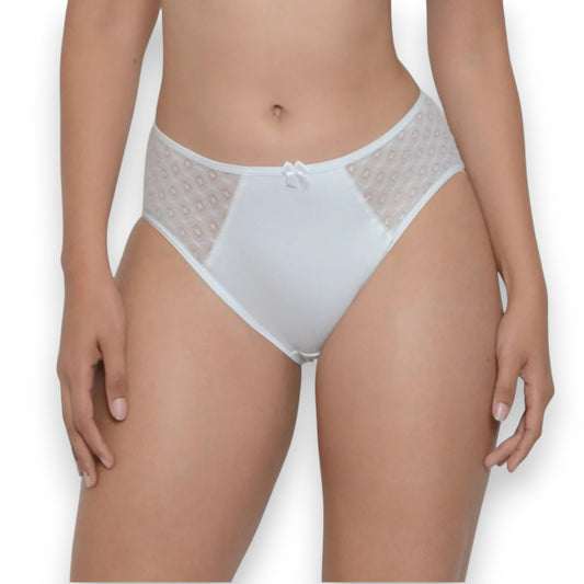 Bikini corte francés con detalle de encaje de algodón dama #707