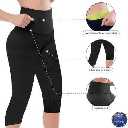 Leggins deportivos tipo capri con compresión media colombiano #007 Romanza