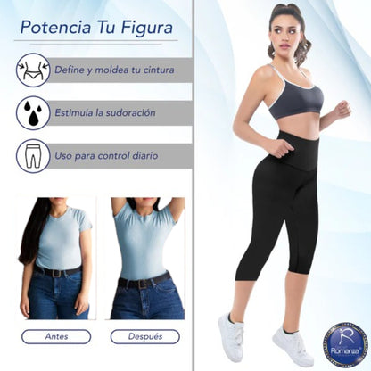 Leggins deportivos tipo capri con compresión media colombiano #007 Romanza