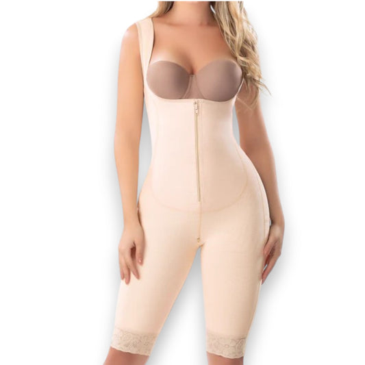Faja colombiana a la rodilla con zipper frontal y perineal #3082 Romanza