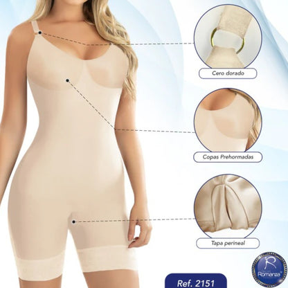 Faja Colombiana Short sin costuras con Brasier Prehormado #2151 Romanza