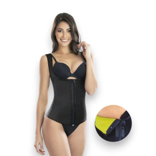 Chaleco colombiano negro fitness neopreno con forro #003 Romanza