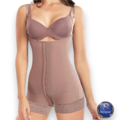 Faja colombiana cachetero senos libres con broches #3176 Romanza