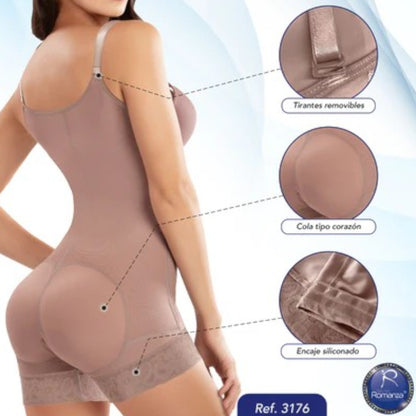 Faja colombiana cachetero senos libres con broches #3176 Romanza