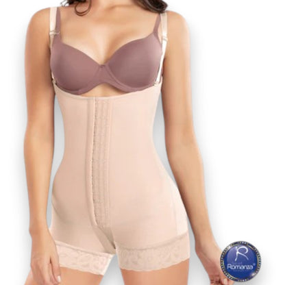 Faja colombiana cachetero senos libres con broches #3176 Romanza