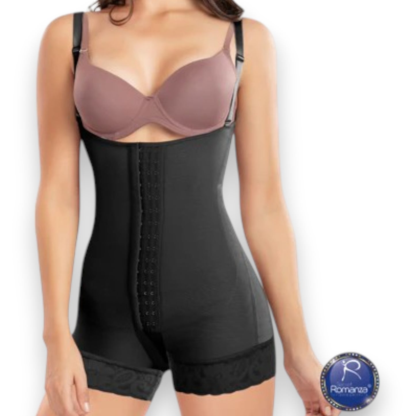 Faja colombiana cachetero senos libres con broches #3176 Romanza