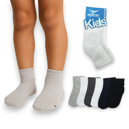Tin largo liso infantil unisex media felpa Koos paquete de 6