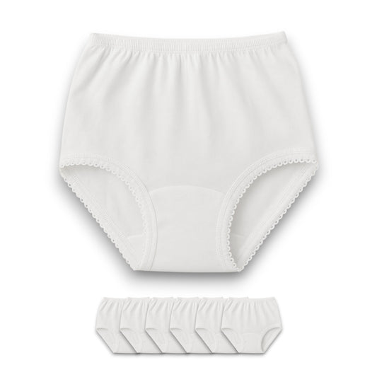 Pantaleta inter blanca niña Vianey paquete de 6