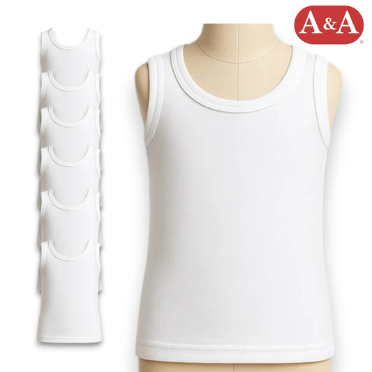 Camiseta inter blanca infantil unisex AYA paquete de 6