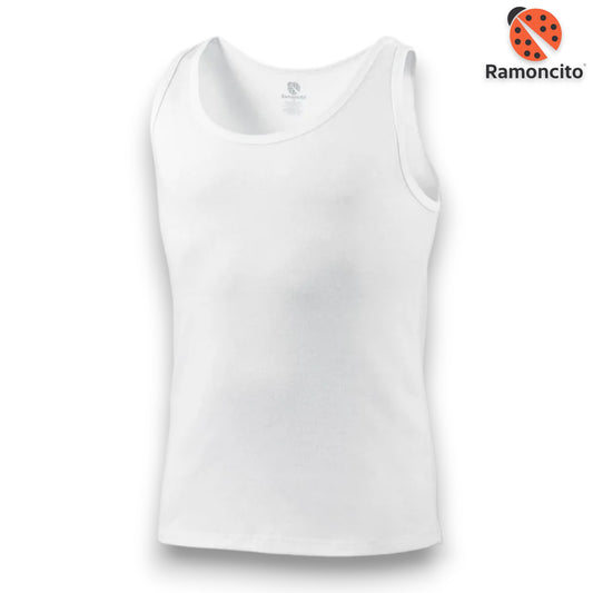 Camiseta de algodón blanca caballero Ramoncito