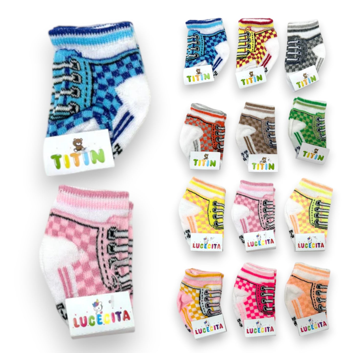 Tin tenis surtido unitalla bebe Lucecita Tintin paquete de 12