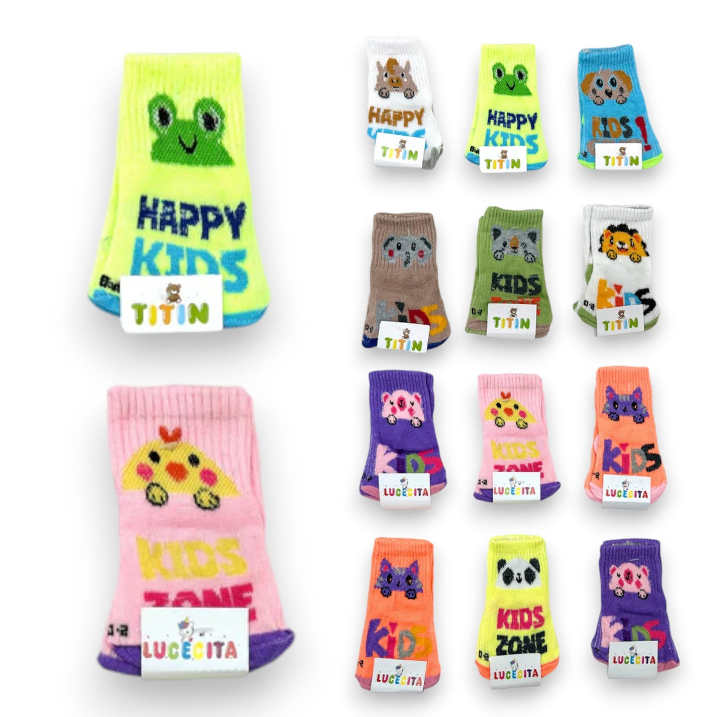 Tin largo animalitos surtido unitalla bebe Lucecita Tintin paquete de 12