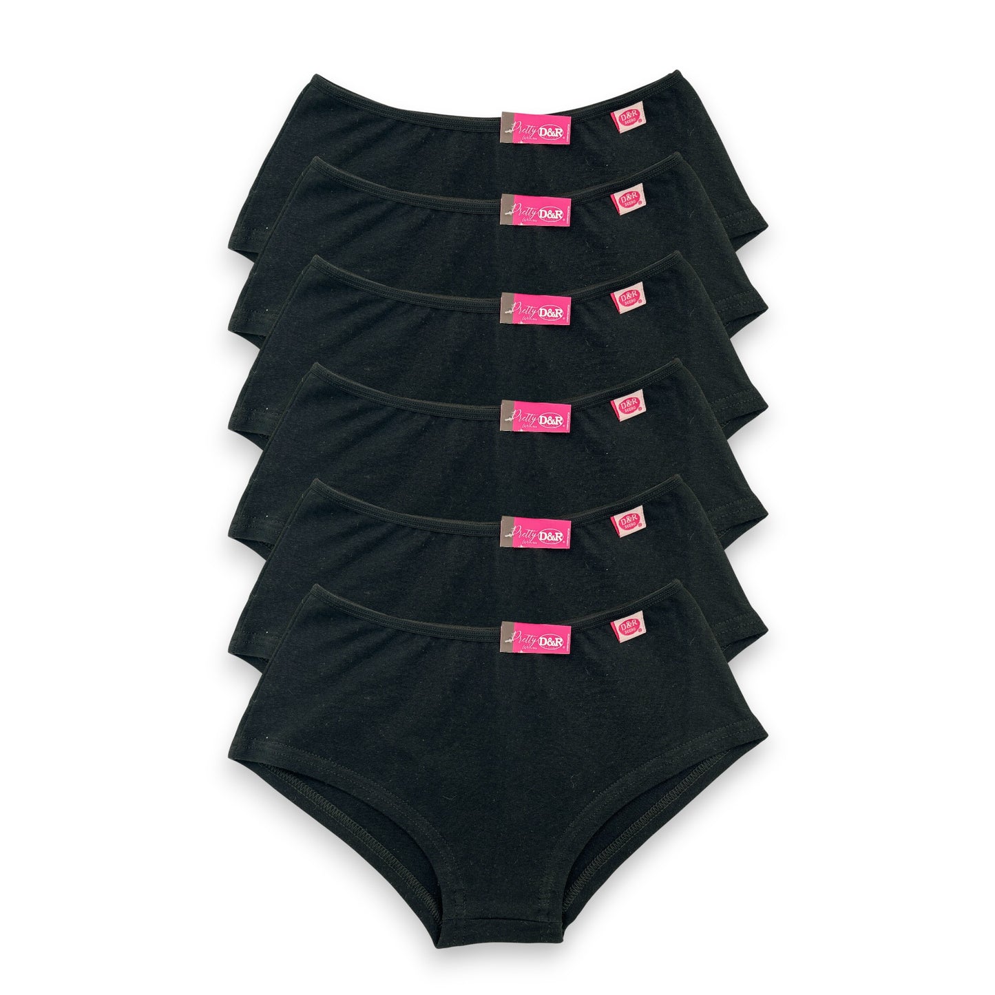 Boxer corto de algodón liso surtido unitalla dama D&R paquete de 6