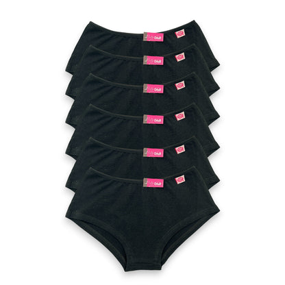 Boxer corto de algodón liso surtido unitalla dama D&R paquete de 6