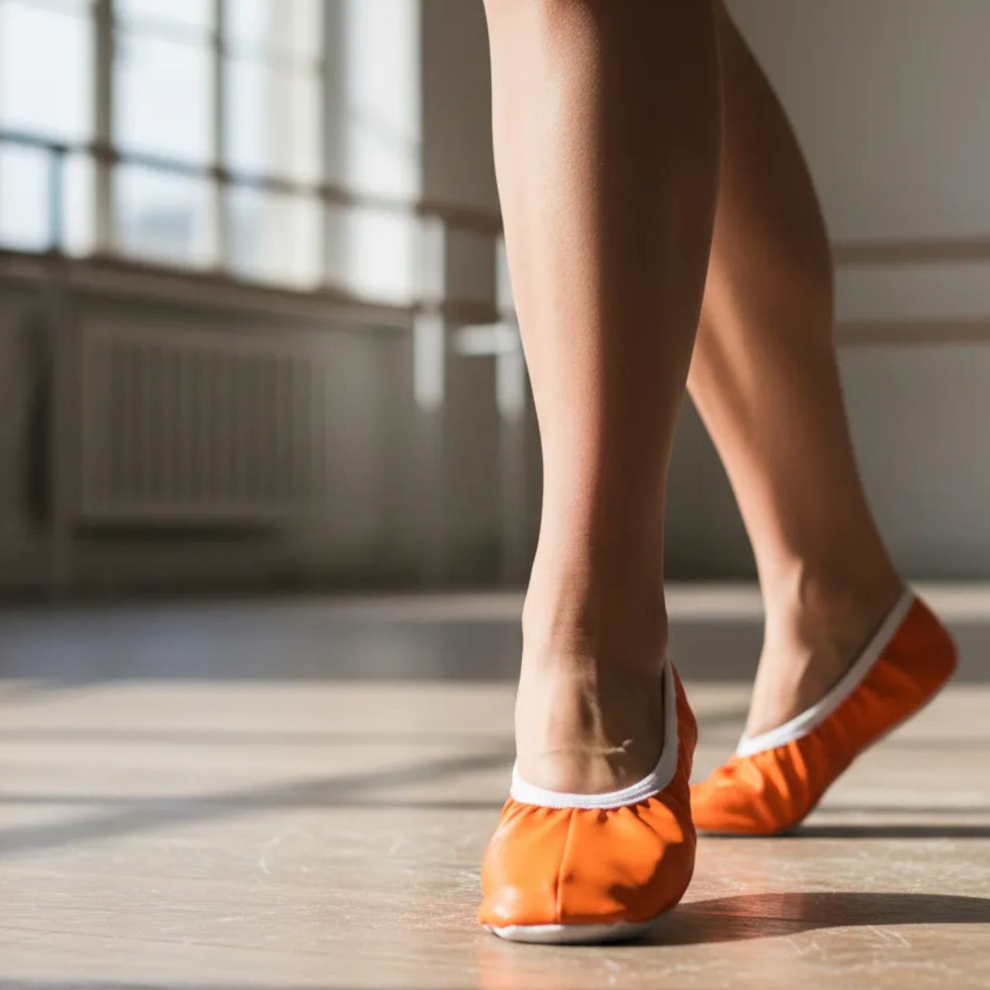 Zapatilla Chemise liso para Baile / Ballet / Disfraz | Tallas 12–26 Naranja