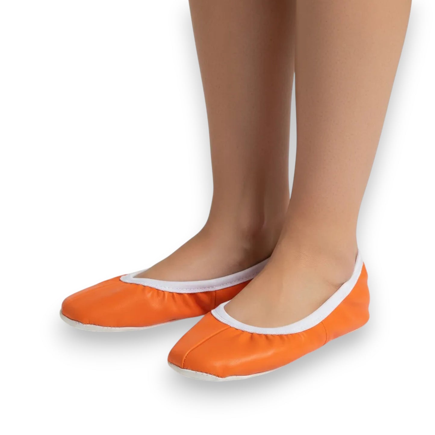 Zapatilla Chemise liso para Baile / Ballet / Disfraz | Tallas 12–26 Naranja