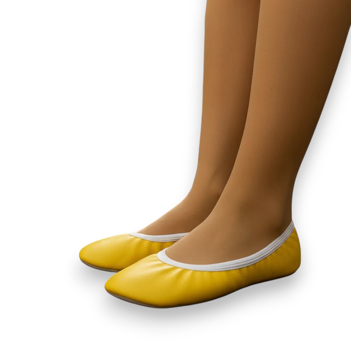 Zapatilla Chemise liso para Baile / Ballet / Disfraz | Tallas 12–26 Amarillo