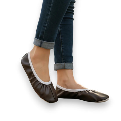 Zapatilla Chemise liso para Baile / Ballet / Disfraz | Tallas 12–26 Cafe