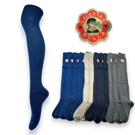 Calceta larga lisa surtida para señora unitalla Oslo paquete de 12