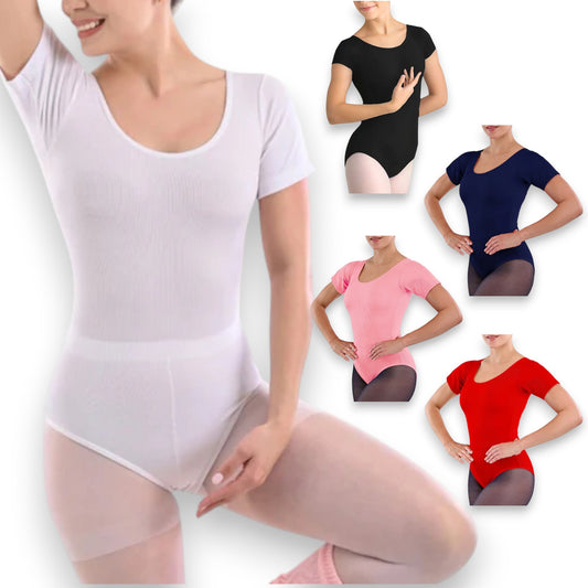 Leotardo de nylon manga corta dama