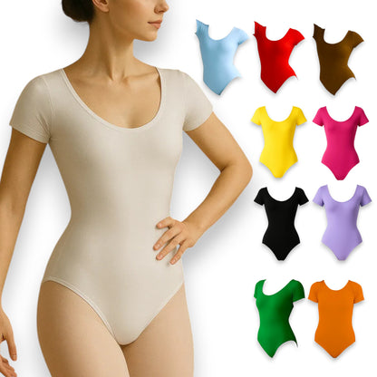 Leotardo de algodón manga corta dama