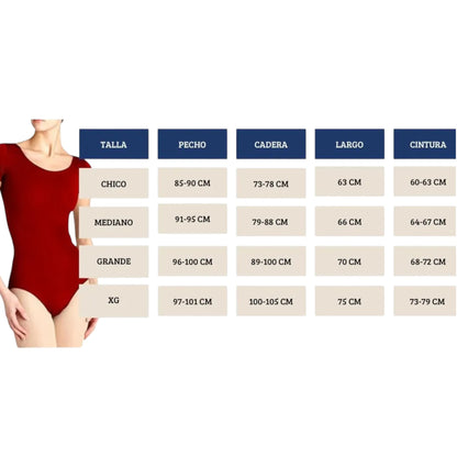 Leotardo de algodón manga corta dama