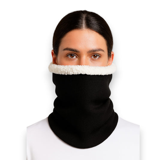 Buff o cuellera térmico negro de acrilán con felpa unitalla