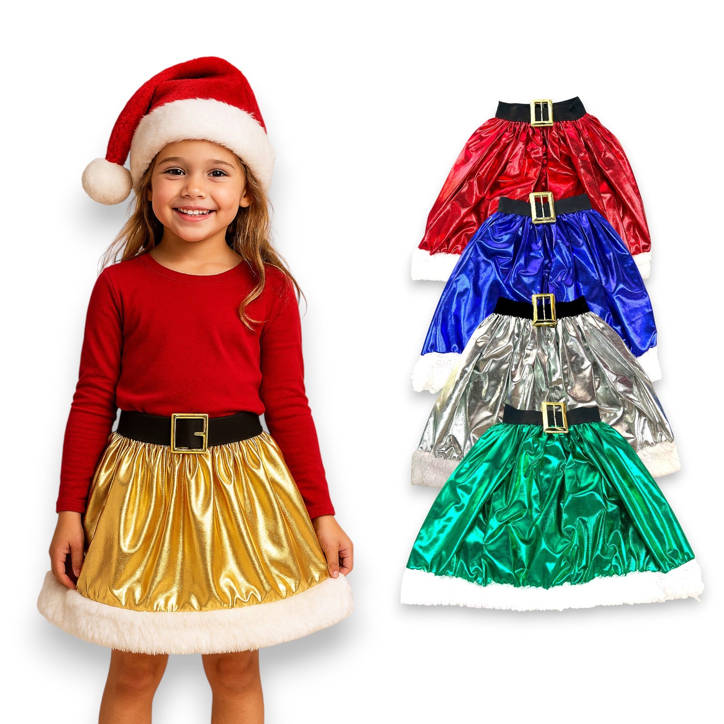 Falda navideña metálica varias tallas